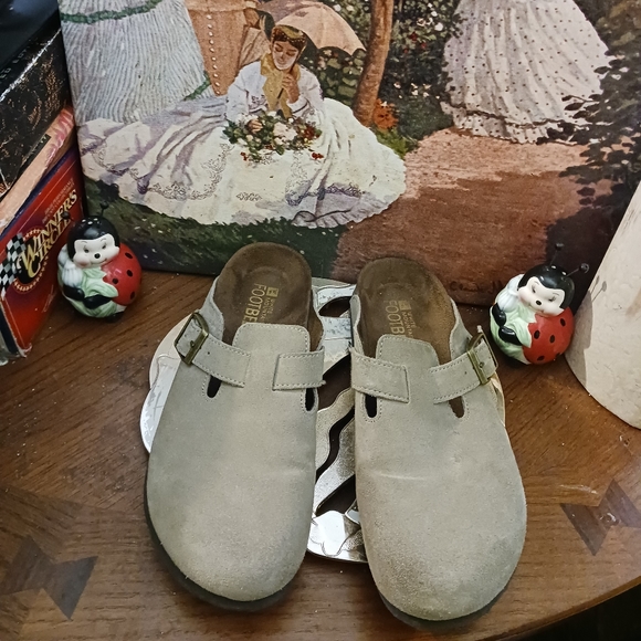 White Mountain Footbed Sandals Brown Leather 6M.Buckle. Slip On Slide On. - Picture 13 of 15
